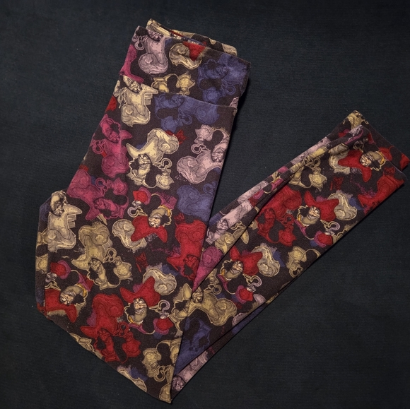 Captain Hook LuLaRoe X DISNEY Red and Purple OS Leggings - Picture 1 of 3